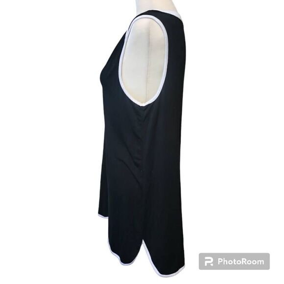 Cable And Gauge Women's Black With White Trim Blouse Top Size Large - Picture 4 of 6